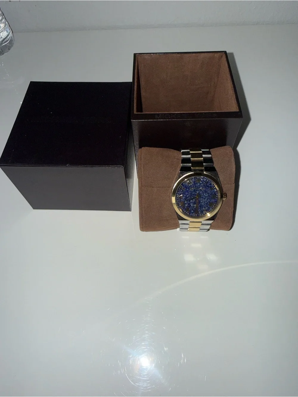 Michael Kors women Two-Tone Gold & Silver Watch with Blue Dial